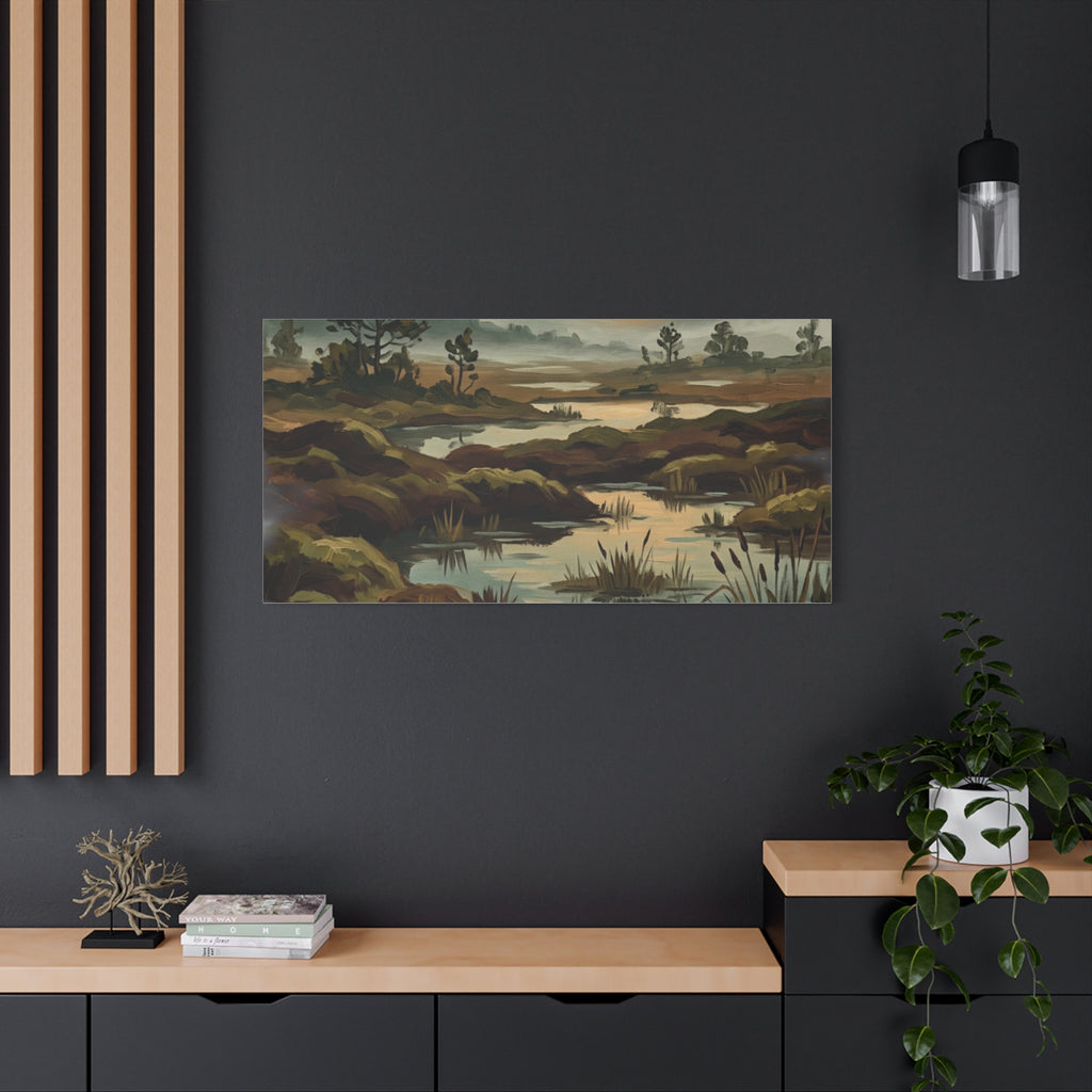 Marshland Morning Matte Stretched Canvas — Gallery-Wrap Nature Landscape