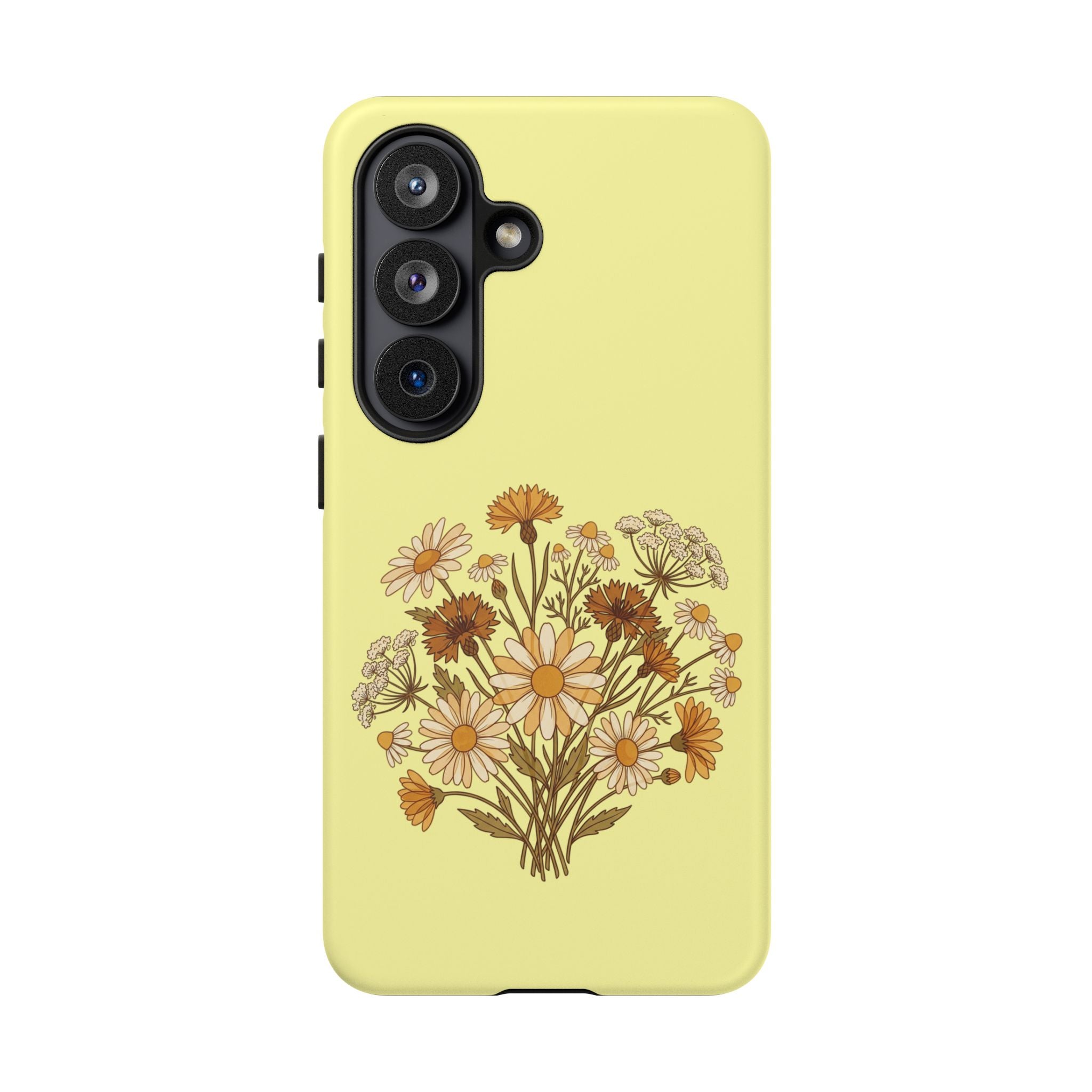 Vintage Wildflower Protective Phone Case — Slim Dual-Layer Shockproof Cover