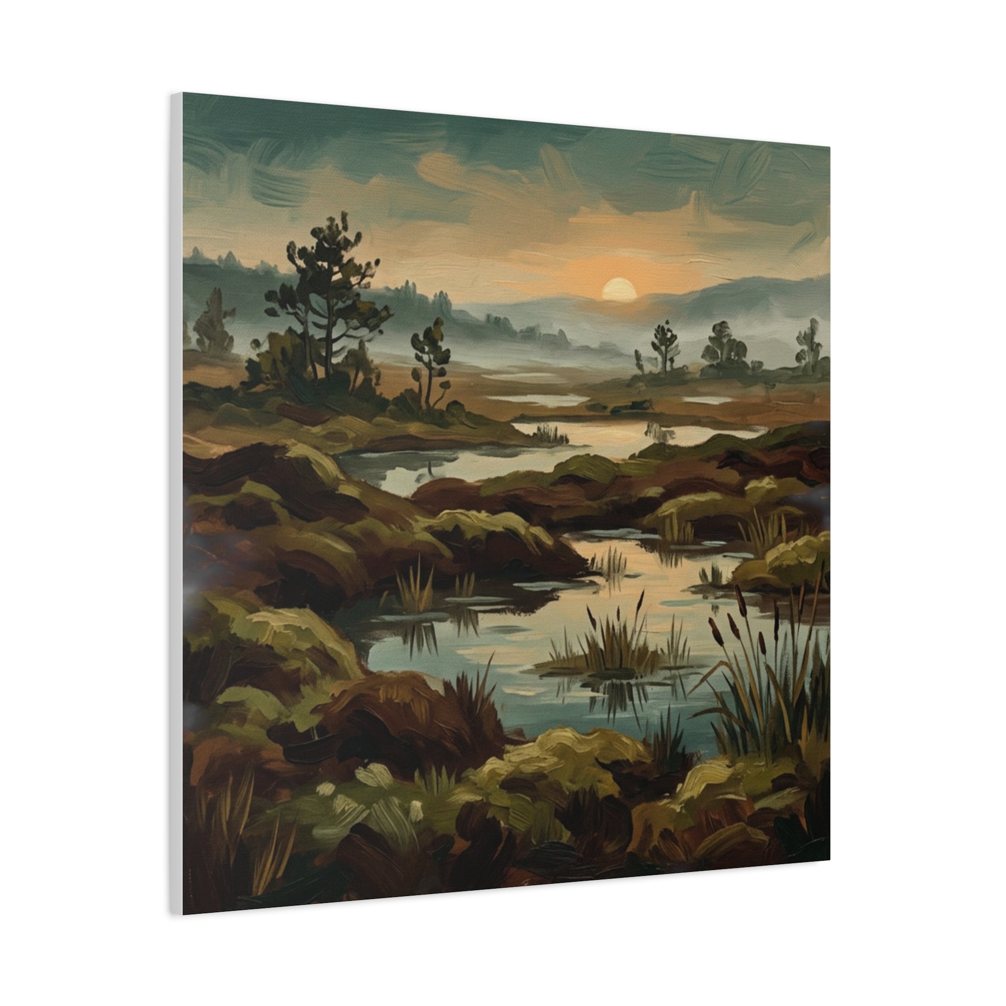 Marshland Morning Matte Stretched Canvas — Gallery-Wrap Nature Landscape