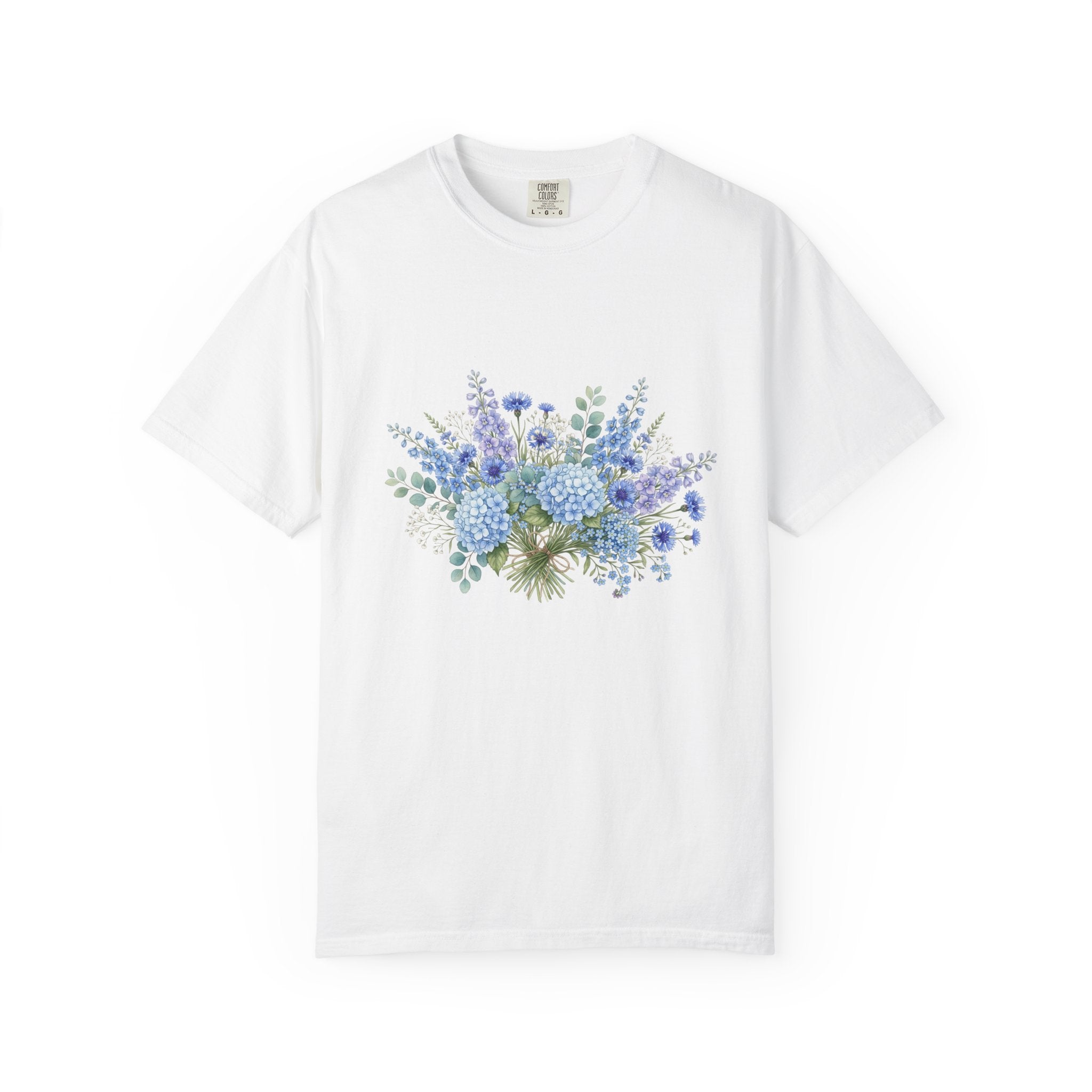 Floral Blue Bouquet T-Shirt — Blue Floral Bouquet Graphic Tee