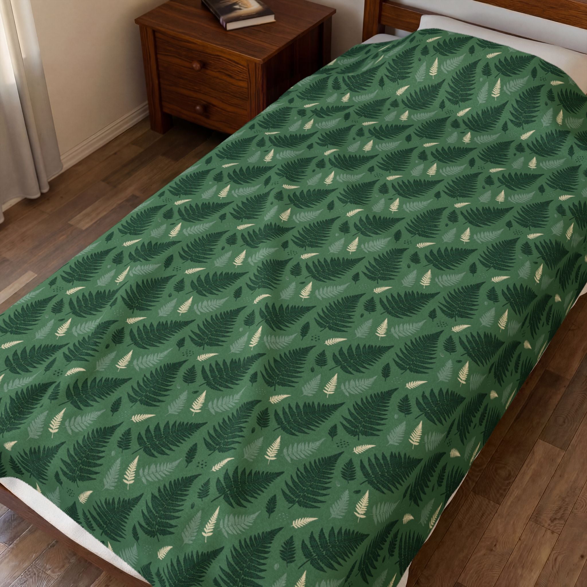 Forest Fern Pattern Velveteen Plush Blanket