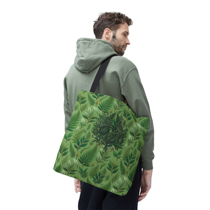 Leaf Pattern Tote Bag – Green Botanical All-Over Print Tote