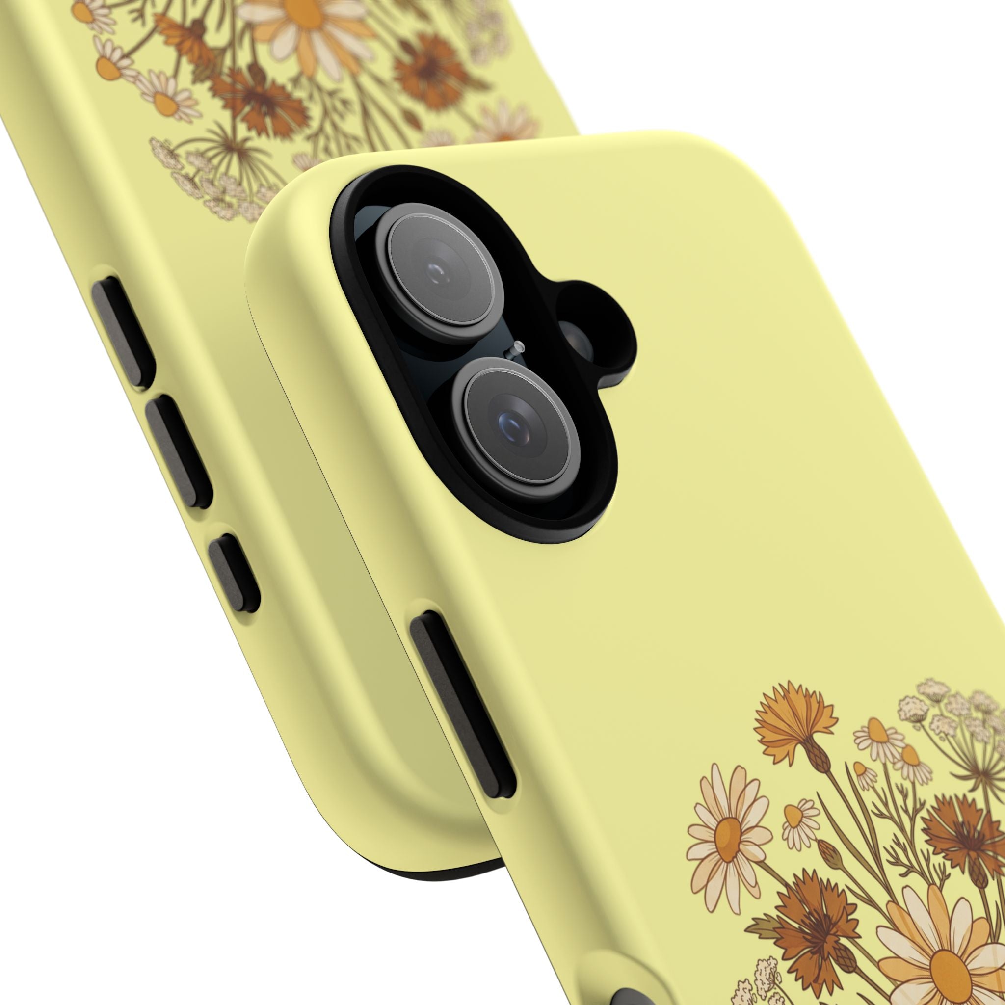 Vintage Wildflower Protective Phone Case — Slim Dual-Layer Shockproof Cover