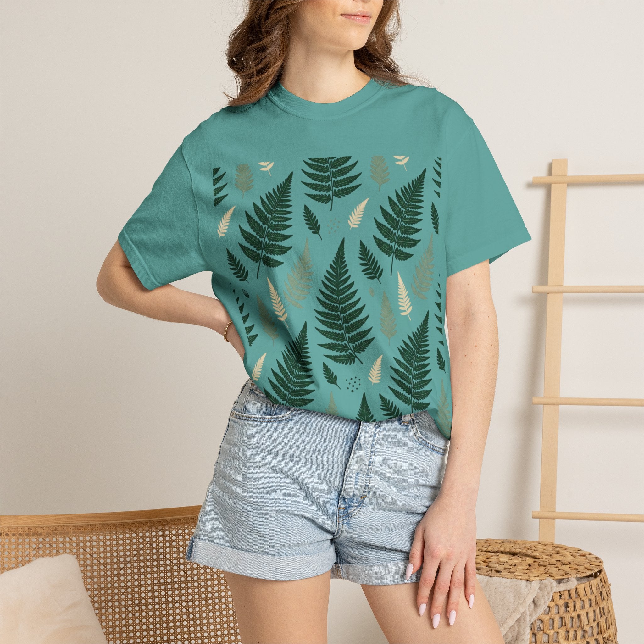 Fern Pattern T-Shirt — Botanical Leaf Graphic Tee