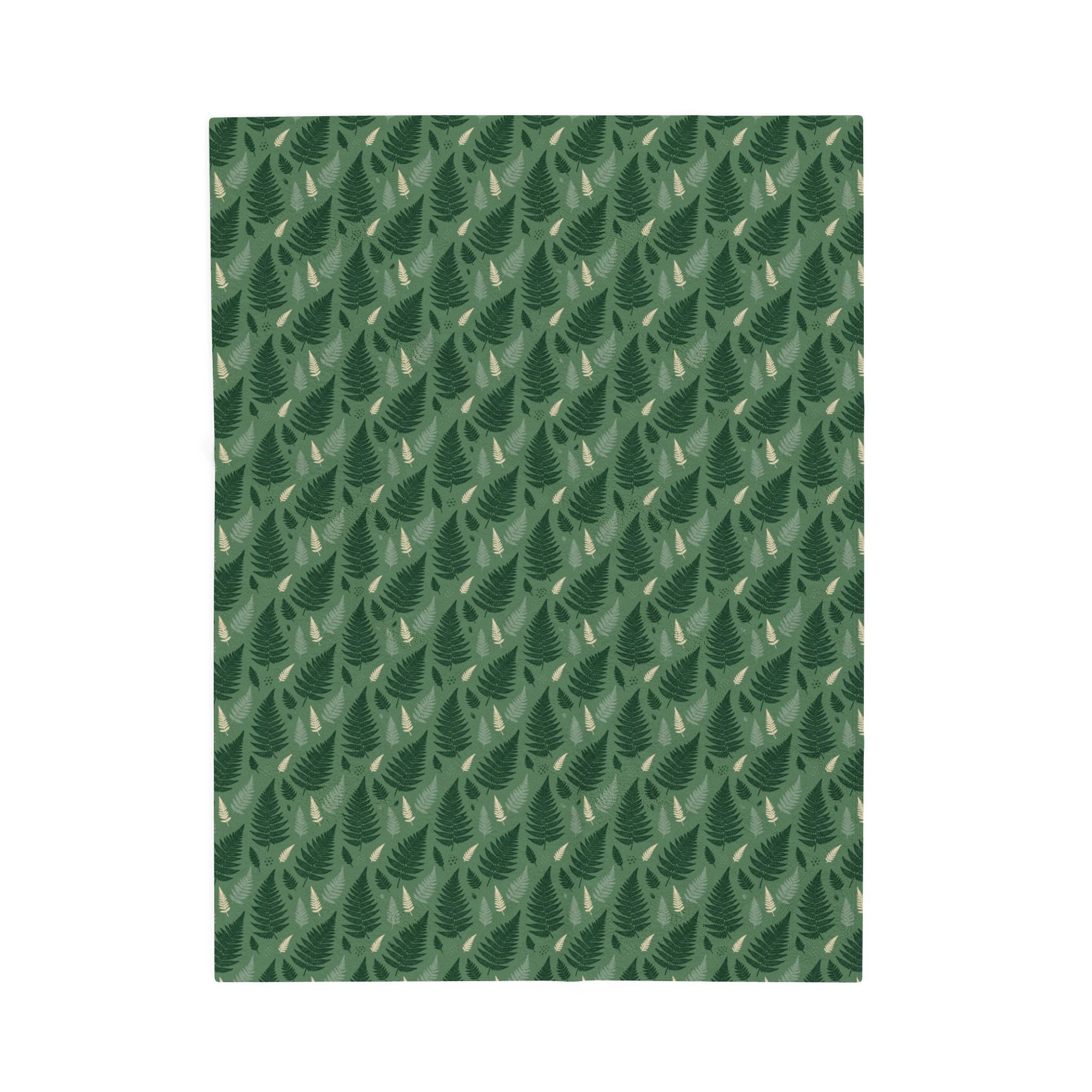 Forest Fern Pattern Velveteen Plush Blanket