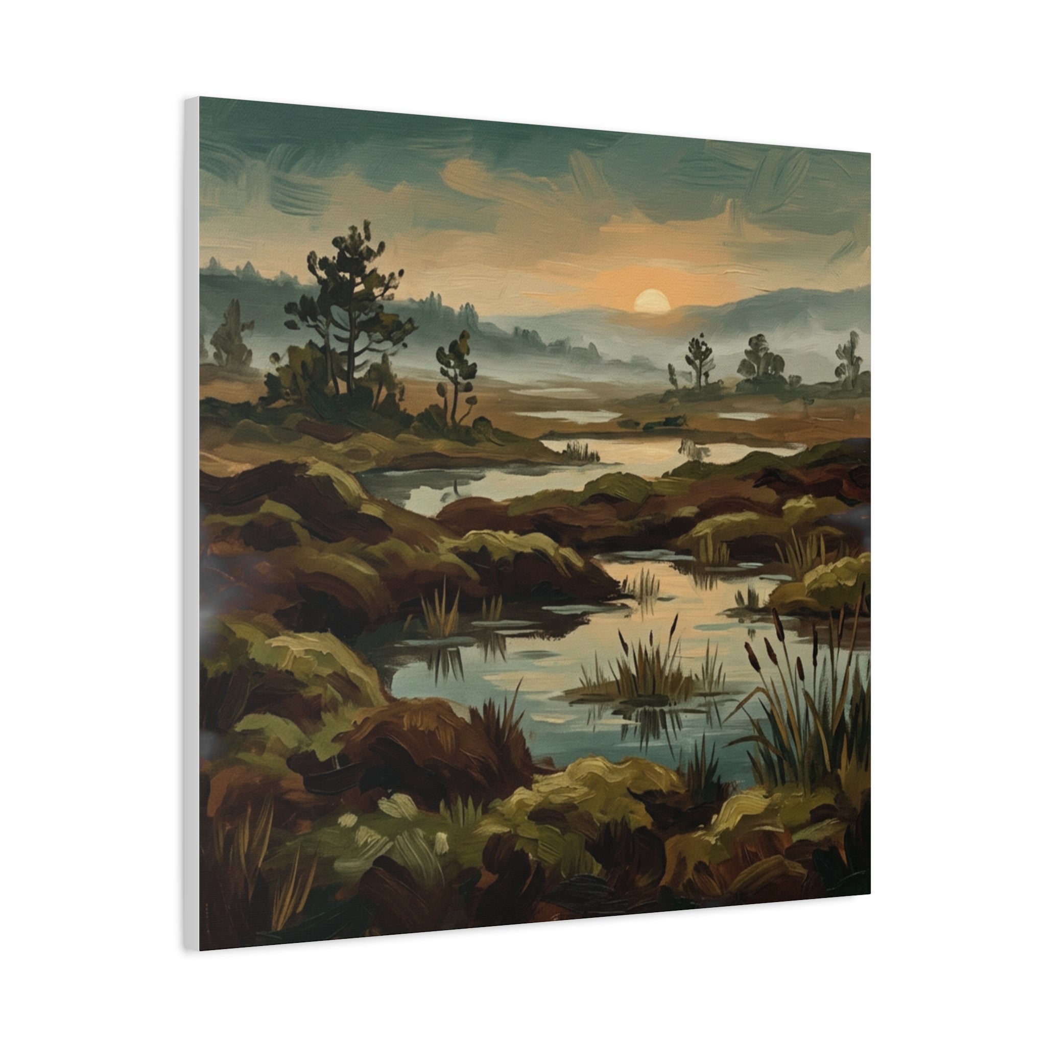 Marshland Morning Matte Stretched Canvas — Gallery-Wrap Nature Landscape