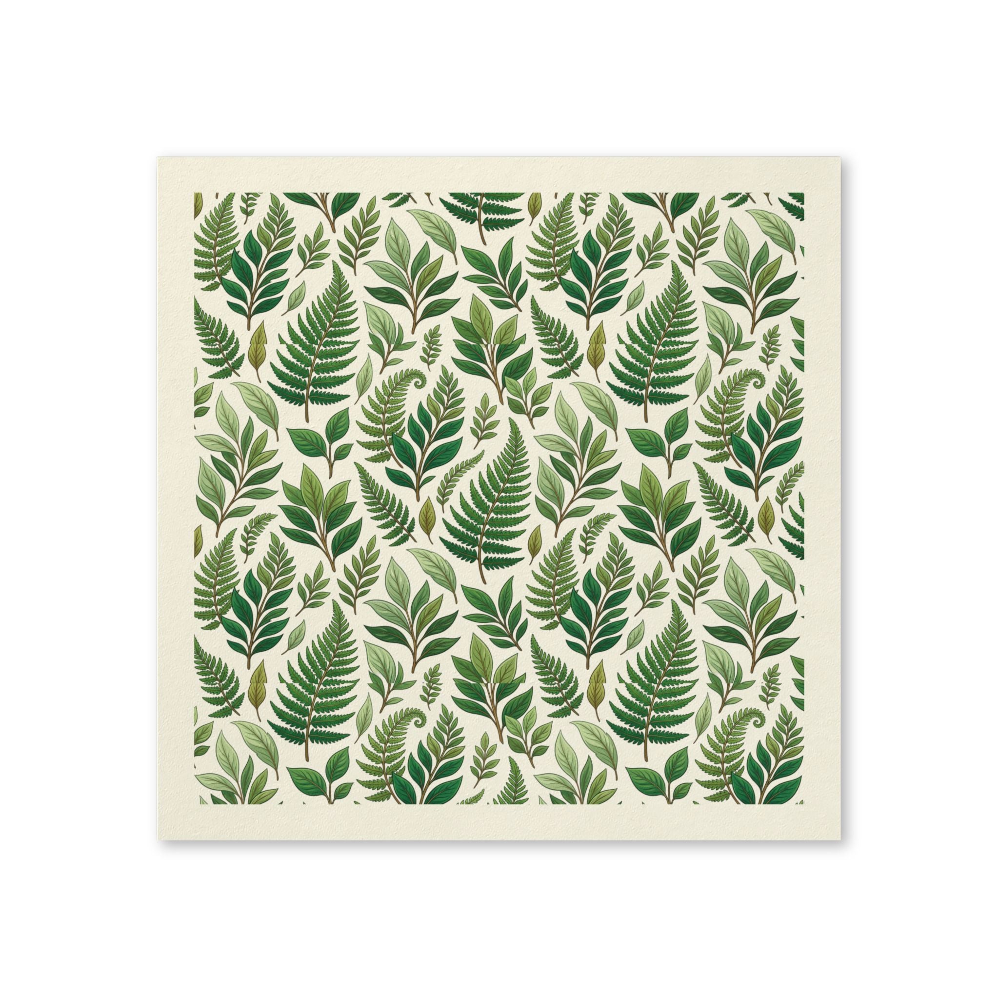 Green Fern Leaves Paper Napkins — Botanical Dinner Party Napkins
