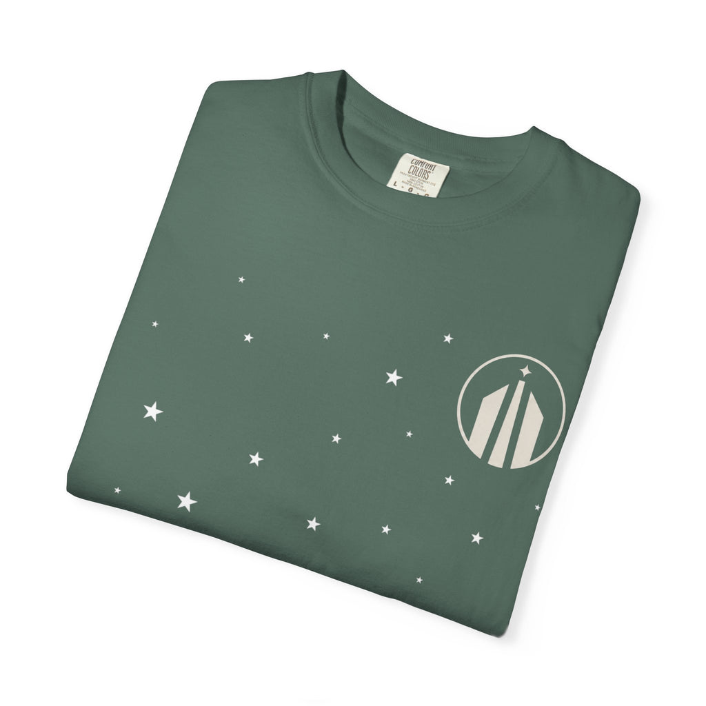 Minimalist Circle Stripe T-Shirt — Subtle Chest Logo Tee